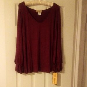 Ella Samani Burgundy  Blouse - NWT